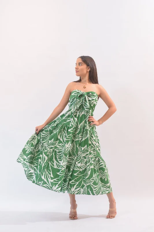 Dream Girl Palm Dress Green