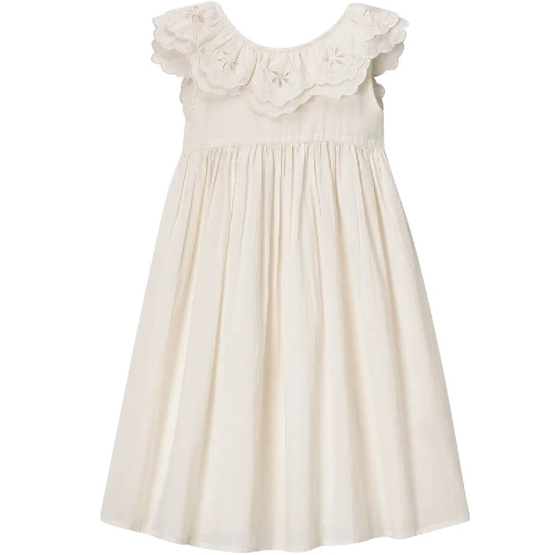 Embroidered Wren Dress in Vintage White by Faune