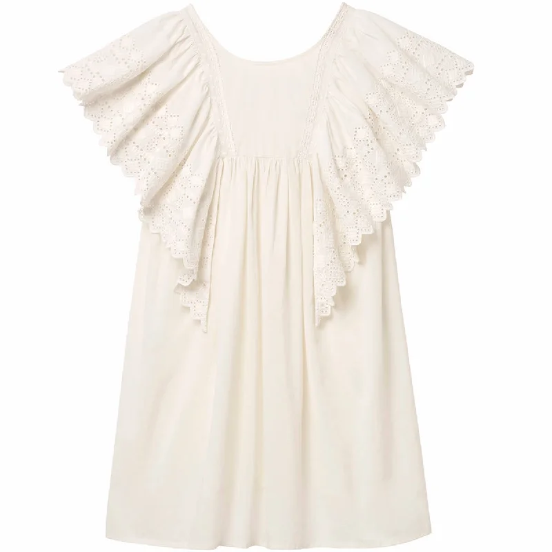 Hibiscus Dress in Vintage White by Faune