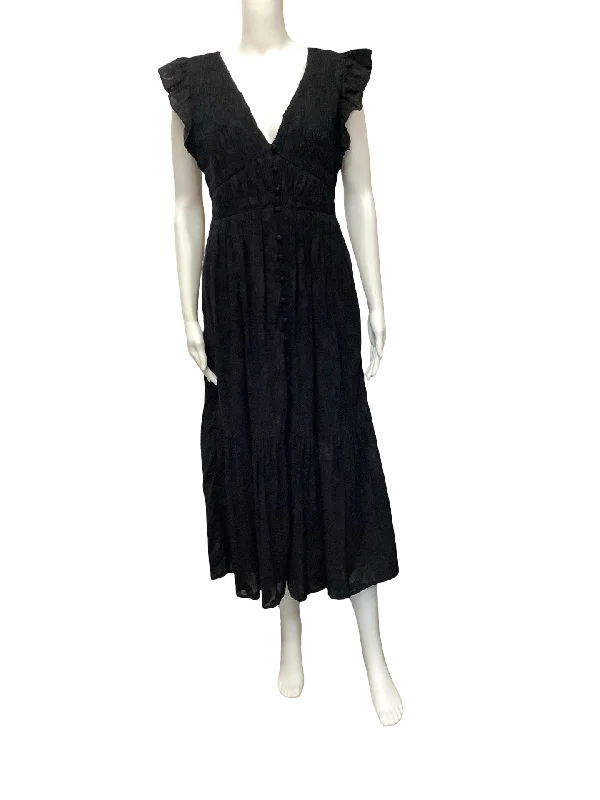 Anthropologie V-Neck Black Dress - Size Medium