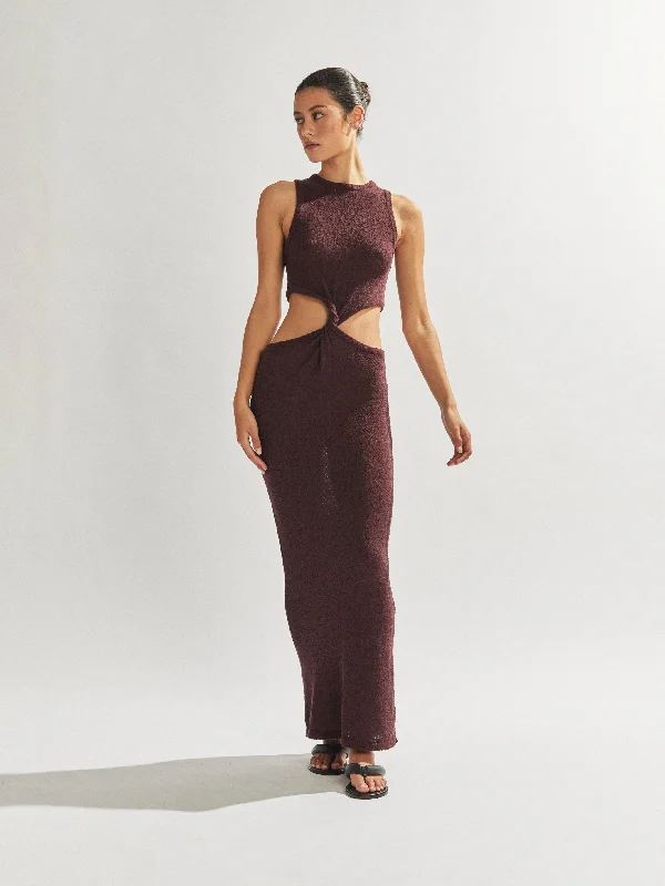 Limoncello Twist Dress Merlot
