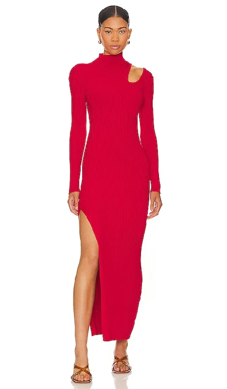 Line & Dot Nico Dress in Red
