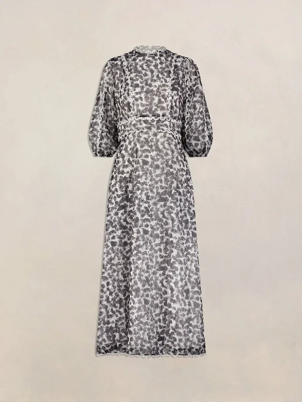 Pink Orchid Marina White&Gray Print Dress