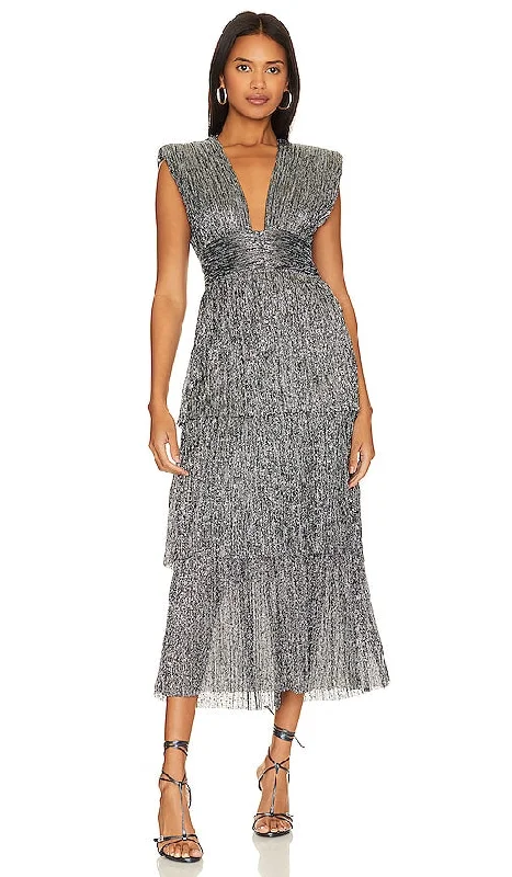 Sabina Musayev Bonita Dress in Metallic Silver