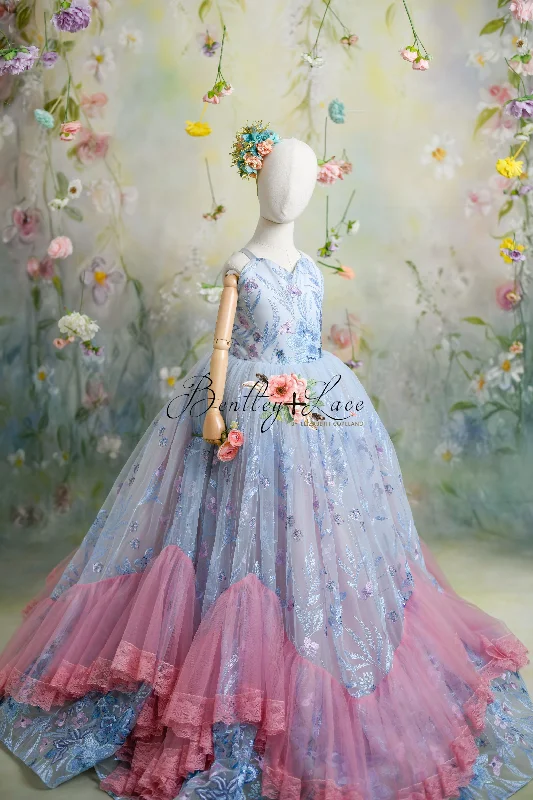 "Savannah Bloom"  no feathers - Floor Length Dress ( 6 Year - Petite 8 Year)