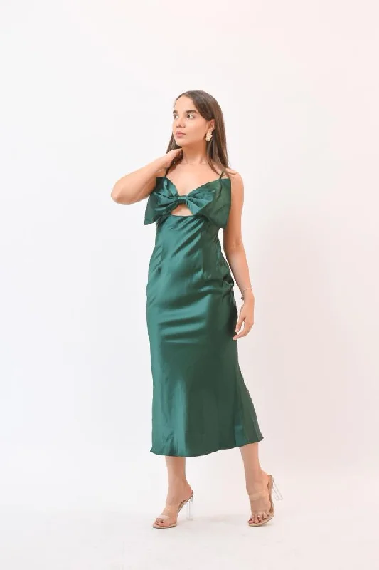 So Pretty Ribbon Dress Green