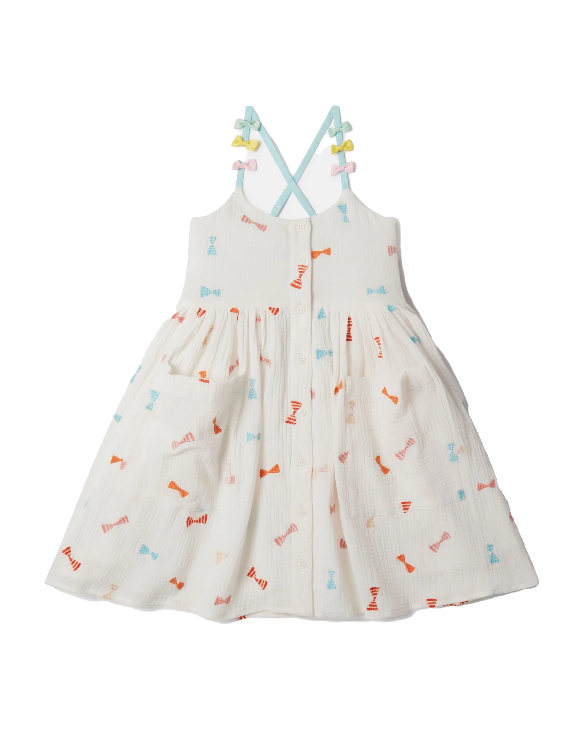 STELLA MCCARTNEY KIDS Bows Gauze Strappy Cami Dress