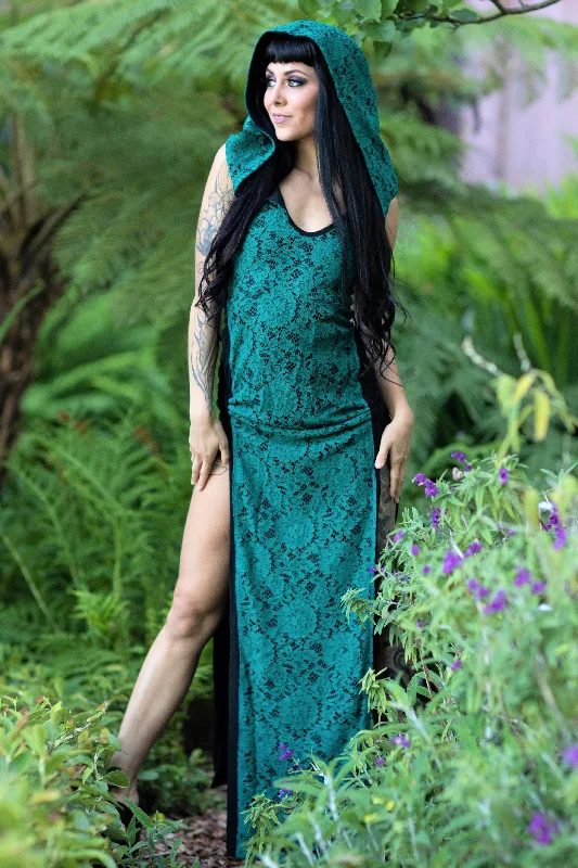 Black with Teal Lace
