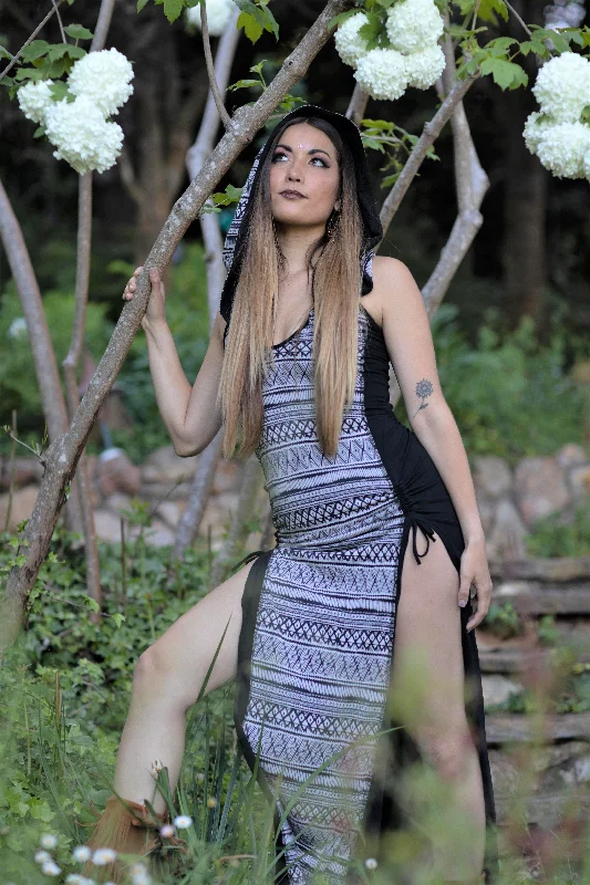 Black with Black and White Print