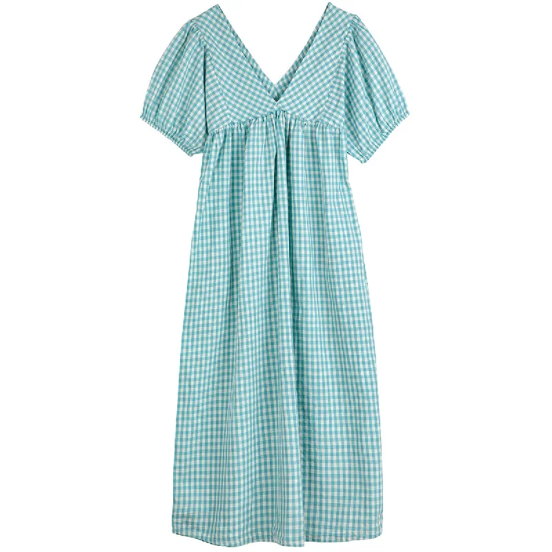 Vichy V-Neck Dress by Bobo Choses Womenswear