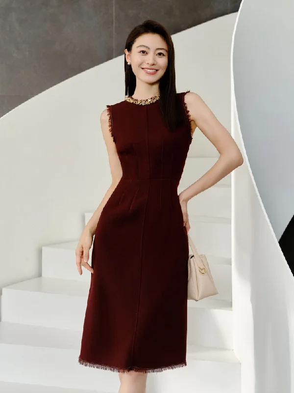 YAYING Elegant Pure Wool Dress