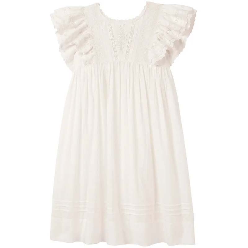 Zinnia Dress in Pure White by Faune
