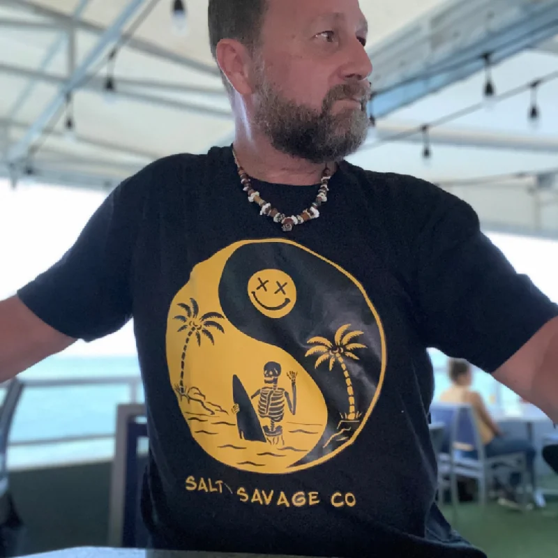 Salty Savage Unisex "Yin Yang" Beach Tee Rayon Velvet Corduroy