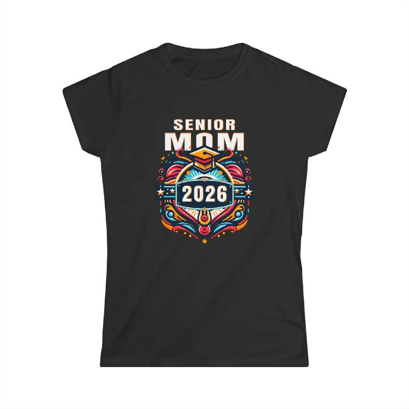 Mom Senior 2026 Class of 2026 Senior 26 Graduation 2026 Women Shirts Graphic Embroidered Appliqued Mom Senior 2026 Class of 2026 Senior 26 Graduation 2026 Women Shirts Graphic Embroidered Appliqued