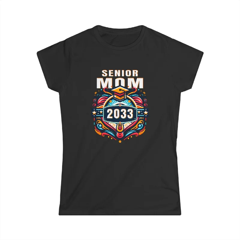 Mom Senior 2033 Class of 2033 Senior 33 Graduation 2033 Women Shirts Collared Crew Neck Turtle Neck Mom Senior 2033 Class of 2033 Senior 33 Graduation 2033 Women Shirts Collared Crew Neck Turtle Neck