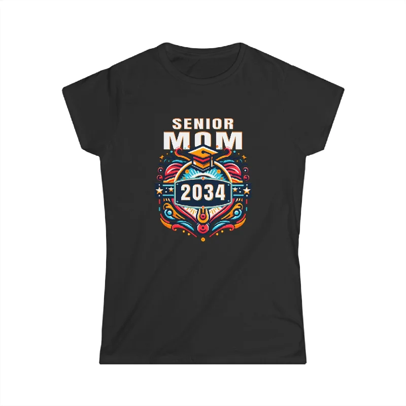 Mom Senior 2034 Class of 2034 Senior 34 Graduation 2034 Shirts for Women Hooded Caped Shawl Collar Mom Senior 2034 Class of 2034 Senior 34 Graduation 2034 Shirts for Women Hooded Caped Shawl Collar