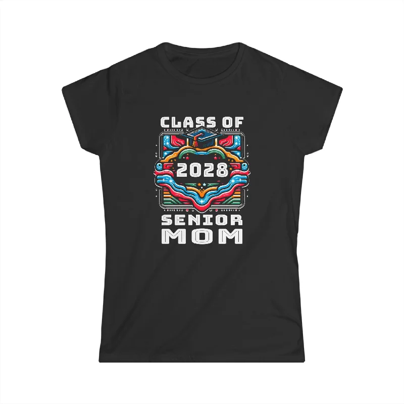 Proud Mom Class of 2028 Senior Graduate 2028 Gifts Senior 28 Womens Shirt Denim Fabric Leather Fabric Suede Fabric Proud Mom Class of 2028 Senior Graduate 2028 Gifts Senior 28 Womens Shirt Denim Fabric Leather Fabric Suede Fabric