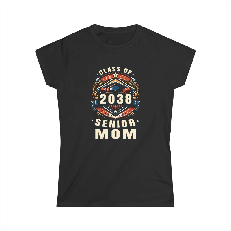 Proud Mom Class of 2038 Mom 2038 Graduate Senior Mom 2038 Women Shirts Silk Blend Satin Velvet Proud Mom Class of 2038 Mom 2038 Graduate Senior Mom 2038 Women Shirts Silk Blend Satin Velvet