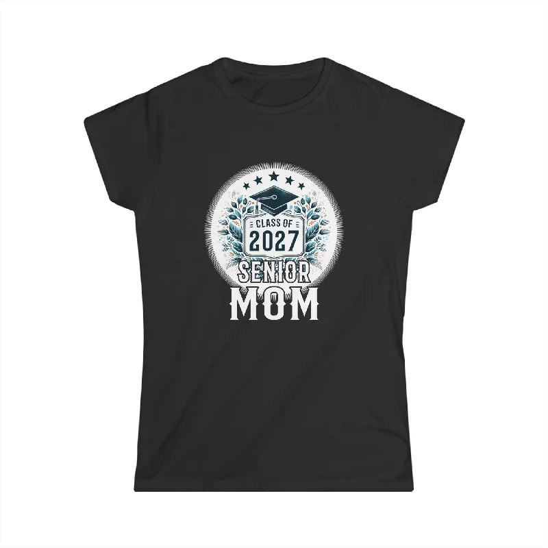 Proud Mom of 2027 Senior Class of 27 Proud Mom 2027 Shirts for Women Notch Collar Peter Pan Collar Cowl Neck Proud Mom of 2027 Senior Class of 27 Proud Mom 2027 Shirts for Women Notch Collar Peter Pan Collar Cowl Neck