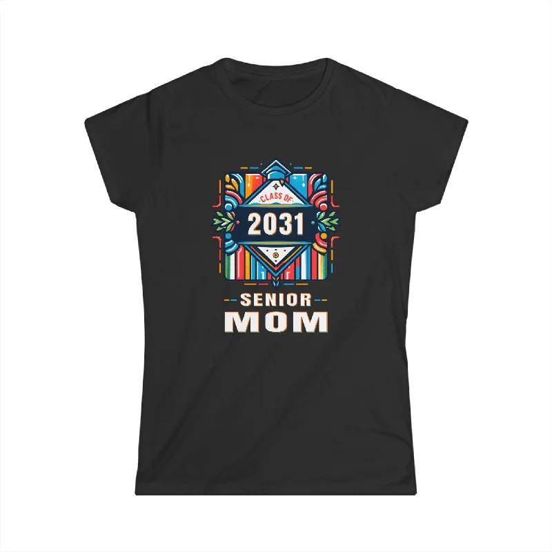 Proud Mom of a Class of 2031 Graduate 2031 Senior Mom 2031 Womens T Shirt Collared Crew Neck Turtle Neck Proud Mom of a Class of 2031 Graduate 2031 Senior Mom 2031 Womens T Shirt Collared Crew Neck Turtle Neck