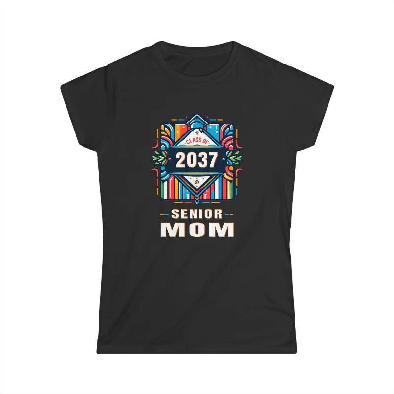 Proud Mom of a Class of 2037 Graduate 2037 Senior Mom 2037 Womens Shirts Fitted T-Shirt Seamless Stretchy Proud Mom of a Class of 2037 Graduate 2037 Senior Mom 2037 Womens Shirts Fitted T-Shirt Seamless Stretchy