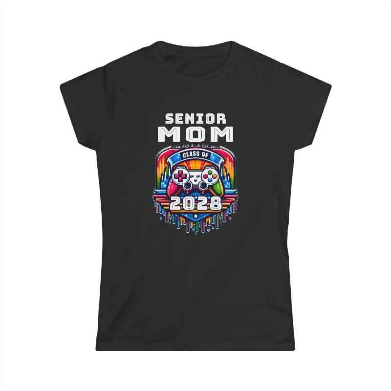 Proud Senior Mom Shirt Class of 2028 Decorations 2028 Womens T Shirts Ribbed T-Shirt High Neck Heavyweight Proud Senior Mom Shirt Class of 2028 Decorations 2028 Womens T Shirts Ribbed T-Shirt High Neck Heavyweight