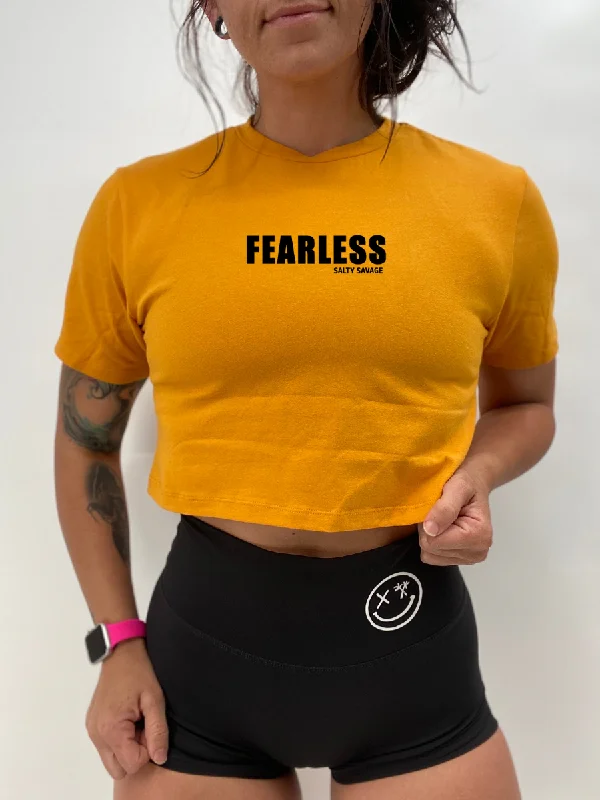 Salty Savage Ladies "FEARLESS" Performance Crop Tee | Micro Thin T-Shirt Open Front Quick Dry Salty Savage Ladies "FEARLESS" Performance Crop Tee | Micro Thin T-Shirt Open Front Quick Dry