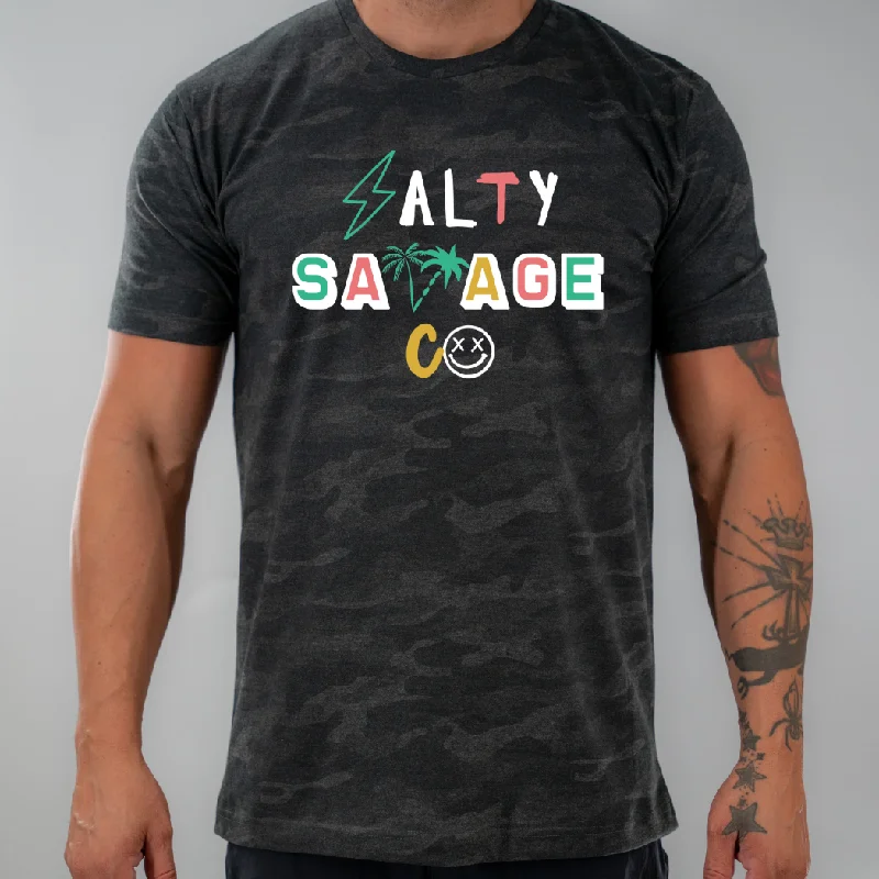 Salty Savage Unisex "90’s Logo" 100% Cotton Tee | Beach Edition Fashionable Trendy Casual Salty Savage Unisex "90’s Logo" 100% Cotton Tee | Beach Edition Fashionable Trendy Casual