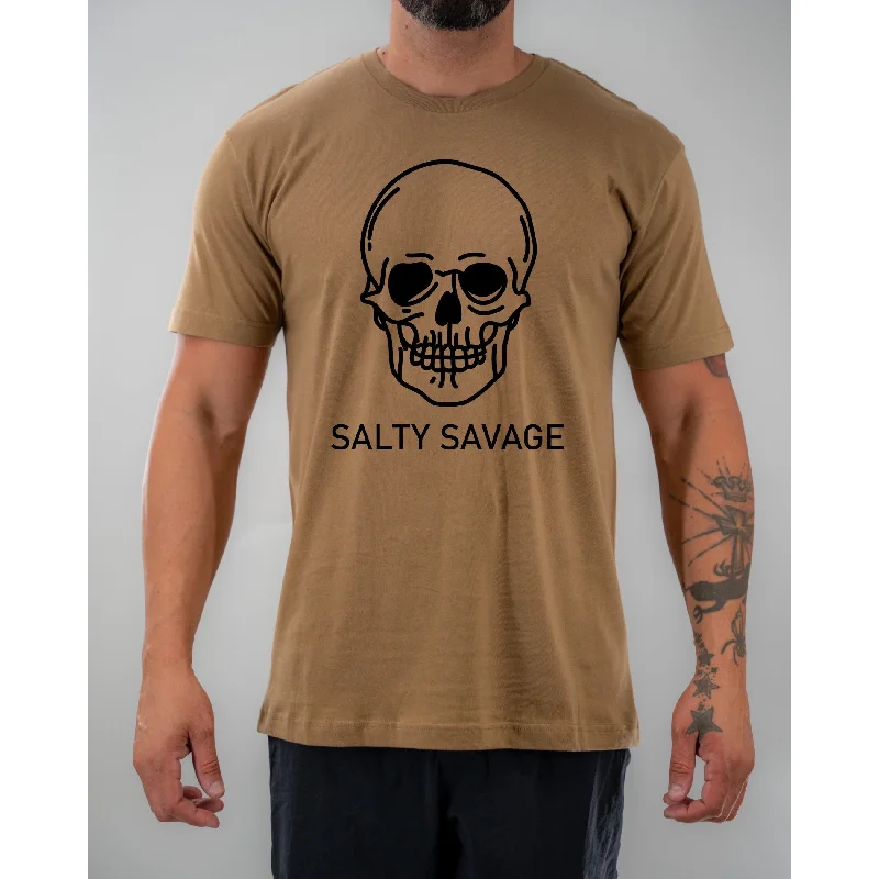 Salty Savage Unisex "Basic Skull" Tee Striped Floral Plaid
