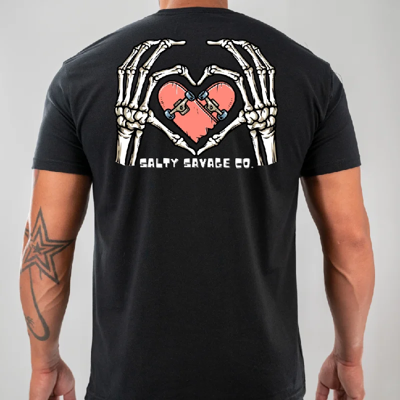 Salty Savage Unisex "Broken Boards Not Hearts" Tee Terry Blend Velvet Blend Canvas Blend Salty Savage Unisex "Broken Boards Not Hearts" Tee Terry Blend Velvet Blend Canvas Blend