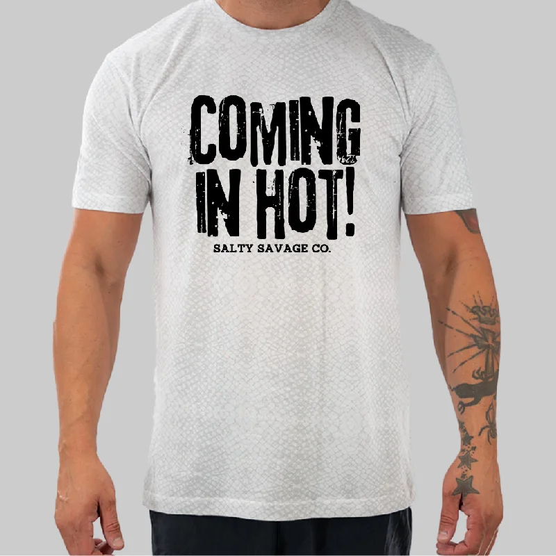 Salty Savage Unisex "COMING IN HOT!" 100% Cotton Tee Fitted T-Shirt Seamless Stretchy Salty Savage Unisex "COMING IN HOT!" 100% Cotton Tee Fitted T-Shirt Seamless Stretchy