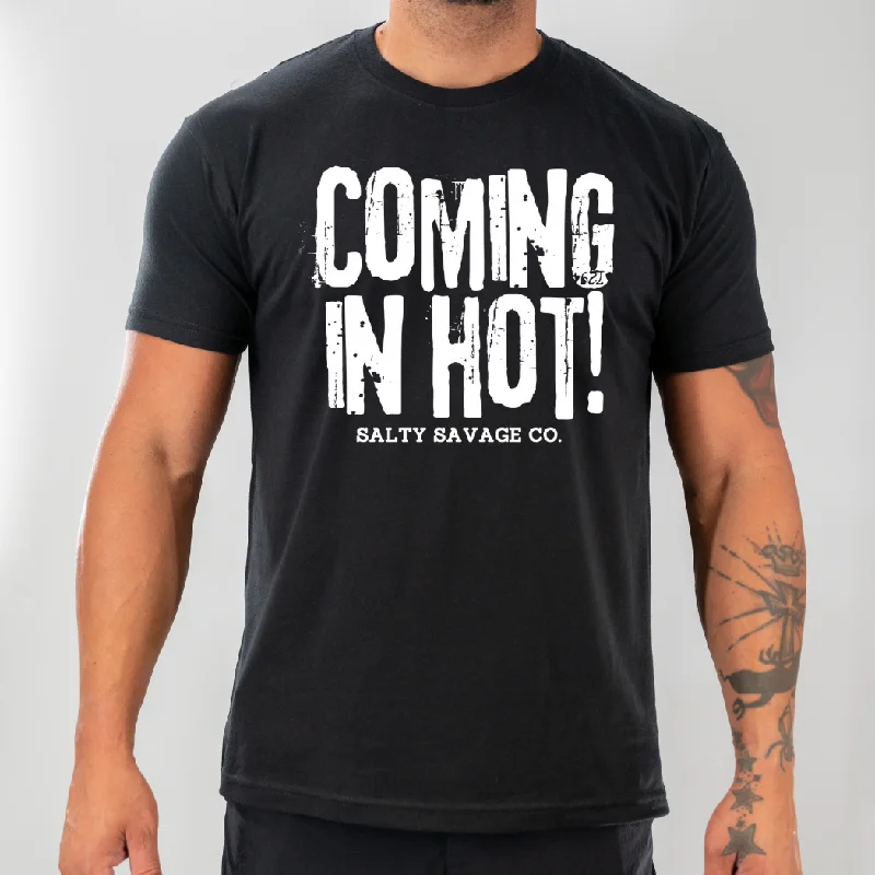 Salty Savage Unisex "COMING IN HOT!" Tee Knit Fabric Woven Fabric Fleece Fabric