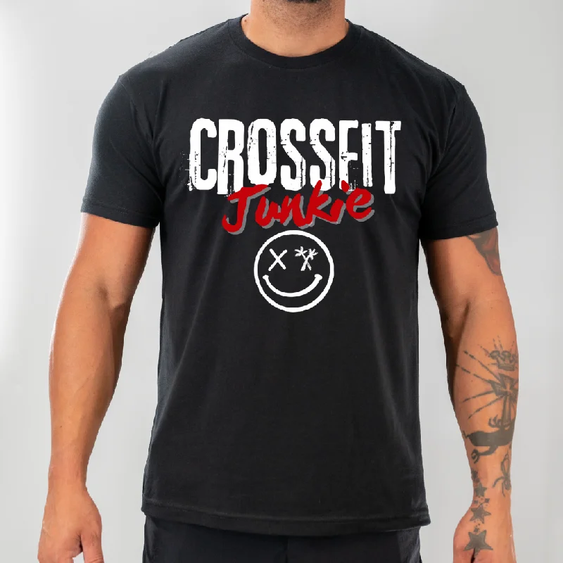 Salty Savage Unisex "CROSSFIT JUNKIE" Tee Silk Blend Satin Velvet