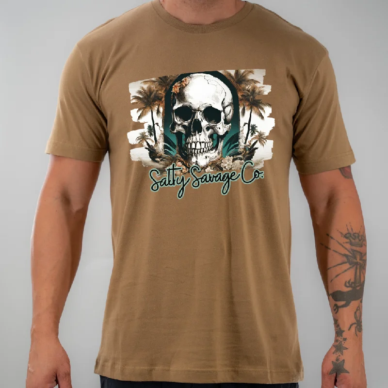 Salty Savage Unisex "Dead at Sea" 100% Cotton Tee Solid Print Embellished