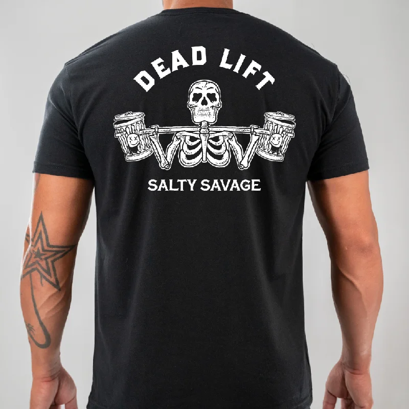 Salty Savage Unisex "Dead Lift” Tee | V2 Notch Collar Peter Pan Collar Cowl Neck