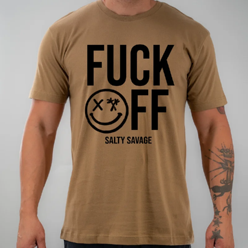 Salty Savage Unisex "FUCK OFF" 100% Cotton Tee | V2 Zippered Front Buttoned Front Snap Front Salty Savage Unisex "FUCK OFF" 100% Cotton Tee | V2 Zippered Front Buttoned Front Snap Front