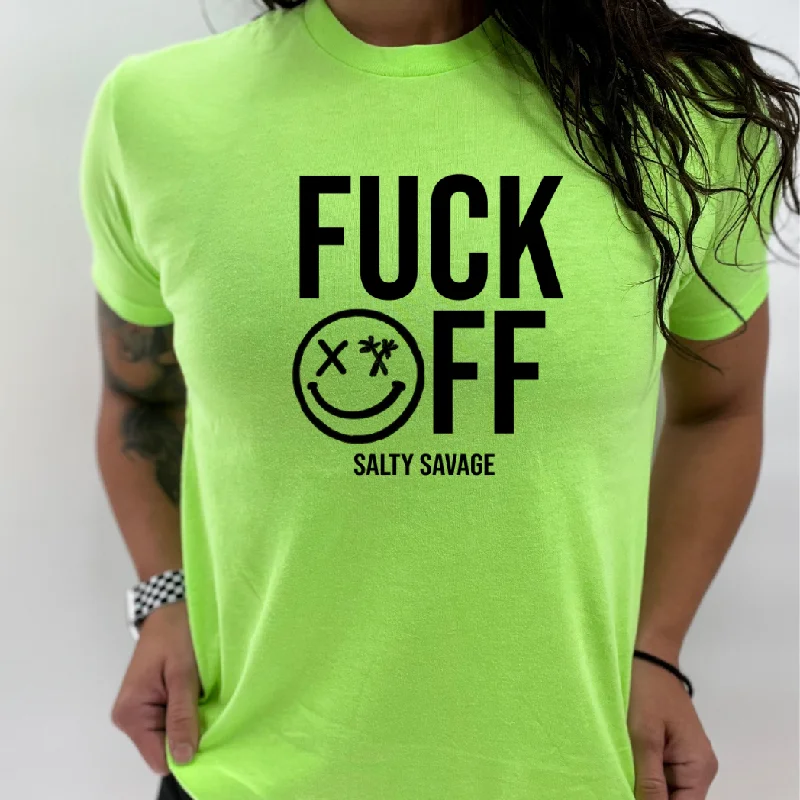 Salty Savage Unisex  "FUCK OFF" Tee | V2 Rayon Fabric Velvet Fabric Corduroy Fabric