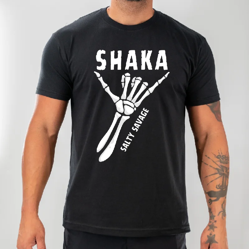 Salty Savage Unisex "SHAKA" Tee Print Jacquard Patchwork