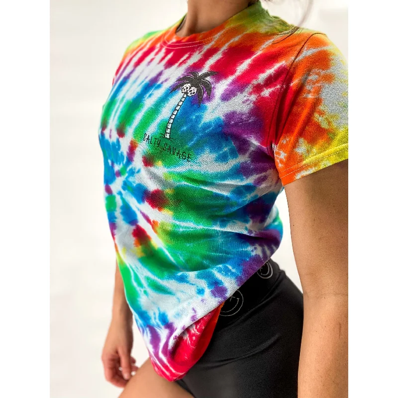 Salty Savage Unisex “Skull Palm” Spiral Tie Dye Tee | Basic Beaded Sequined Faux Fur Salty Savage Unisex “Skull Palm” Spiral Tie Dye Tee | Basic Beaded Sequined Faux Fur