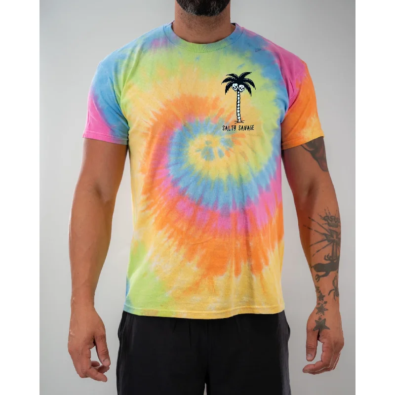 Salty Savage Unisex “Skull Palm” Spiral Tie Dye Tee | Basic Modern Contemporary Chic Salty Savage Unisex “Skull Palm” Spiral Tie Dye Tee | Basic Modern Contemporary Chic