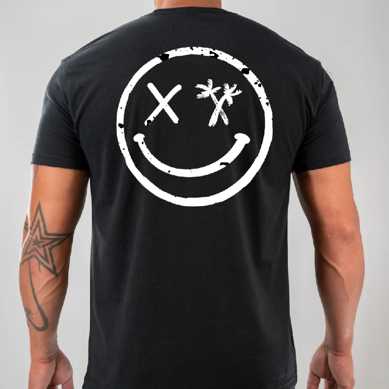 Salty Savage Unisex "Spliced Smile" Tee | Distressed Rayon Fabric Velvet Fabric Corduroy Fabric Salty Savage Unisex "Spliced Smile" Tee | Distressed Rayon Fabric Velvet Fabric Corduroy Fabric