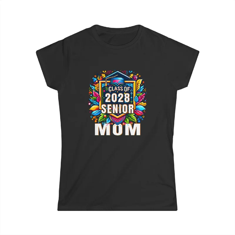 Senior 2028 Class of 2028 Seniors Graduation 2028 Senior Mom Womens T Shirt Nylon Fabric Polyester Fabric Spandex Fabric Senior 2028 Class of 2028 Seniors Graduation 2028 Senior Mom Womens T Shirt Nylon Fabric Polyester Fabric Spandex Fabric