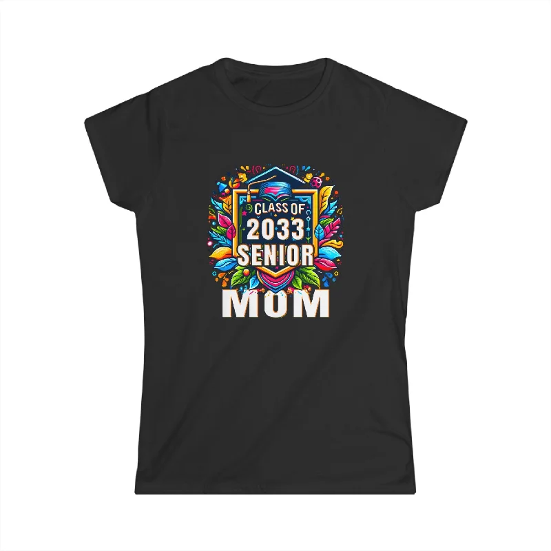 Senior 2033 Class of 2033 Seniors Graduation 2033 Senior Mom Shirts for Women Ribbed Striped Patterned Senior 2033 Class of 2033 Seniors Graduation 2033 Senior Mom Shirts for Women Ribbed Striped Patterned