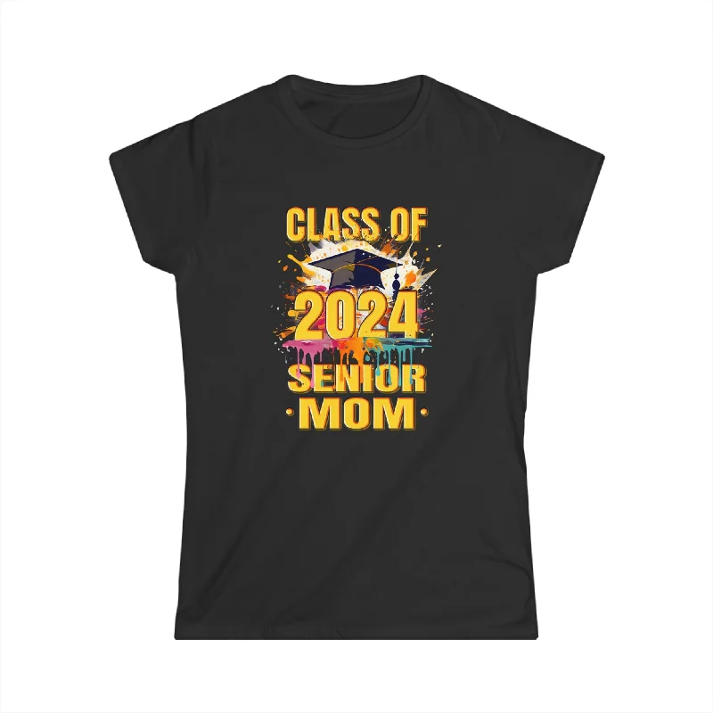 Senior Mom 2024 Proud Mom Class of 2024 Mom of the Graduate Shirts for Women Embroidered Appliqued Beaded Senior Mom 2024 Proud Mom Class of 2024 Mom of the Graduate Shirts for Women Embroidered Appliqued Beaded