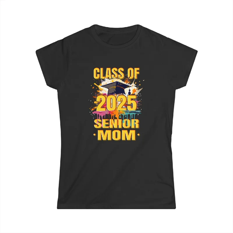 Senior Mom 2025 Proud Mom Class of 2025 Mom of the Graduate Womens Shirts Sequined Glittery Shiny Senior Mom 2025 Proud Mom Class of 2025 Mom of the Graduate Womens Shirts Sequined Glittery Shiny
