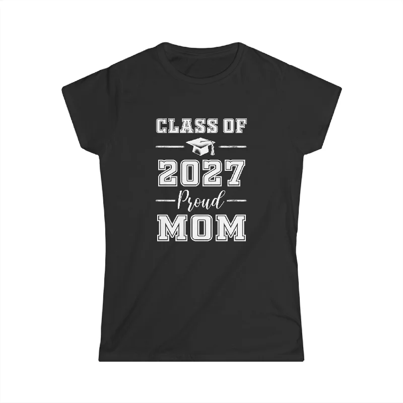 Senior Mom 2027 Proud Mom Class of 2027 Mom of 2027 Graduate Women Shirts Collared T-Shirt Boat Neck A-Line Senior Mom 2027 Proud Mom Class of 2027 Mom of 2027 Graduate Women Shirts Collared T-Shirt Boat Neck A-Line