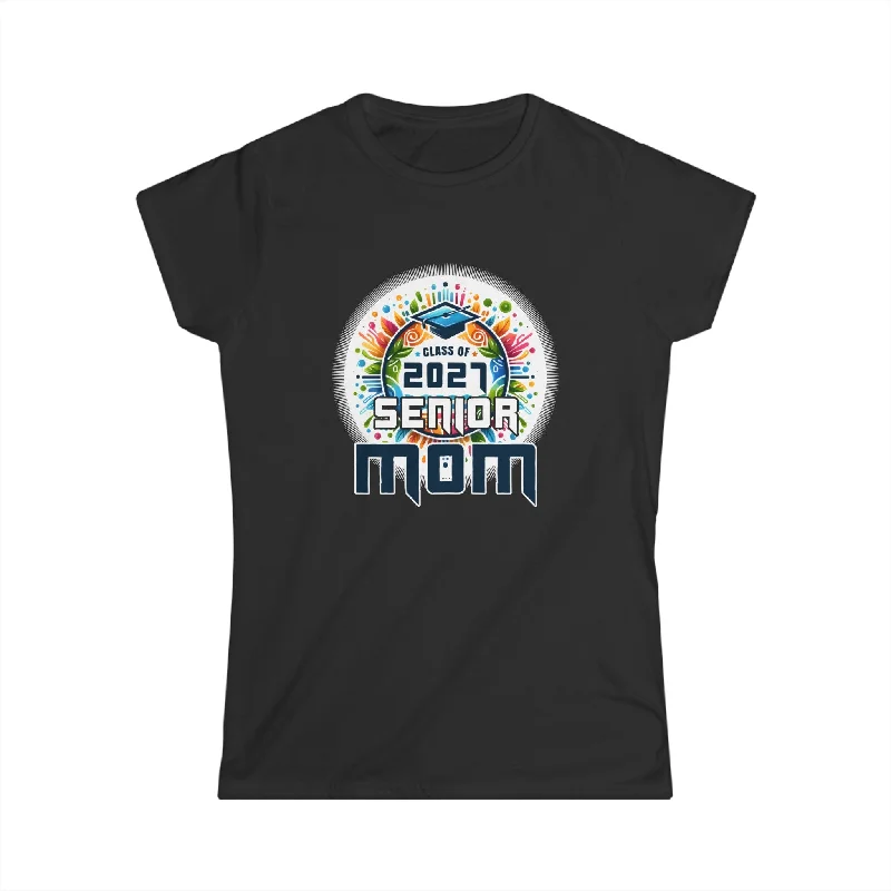 Senior Mom 27 Class of 2027 Graduation for Women Mother Women Shirts Fleece Nylon Spandex Senior Mom 27 Class of 2027 Graduation for Women Mother Women Shirts Fleece Nylon Spandex