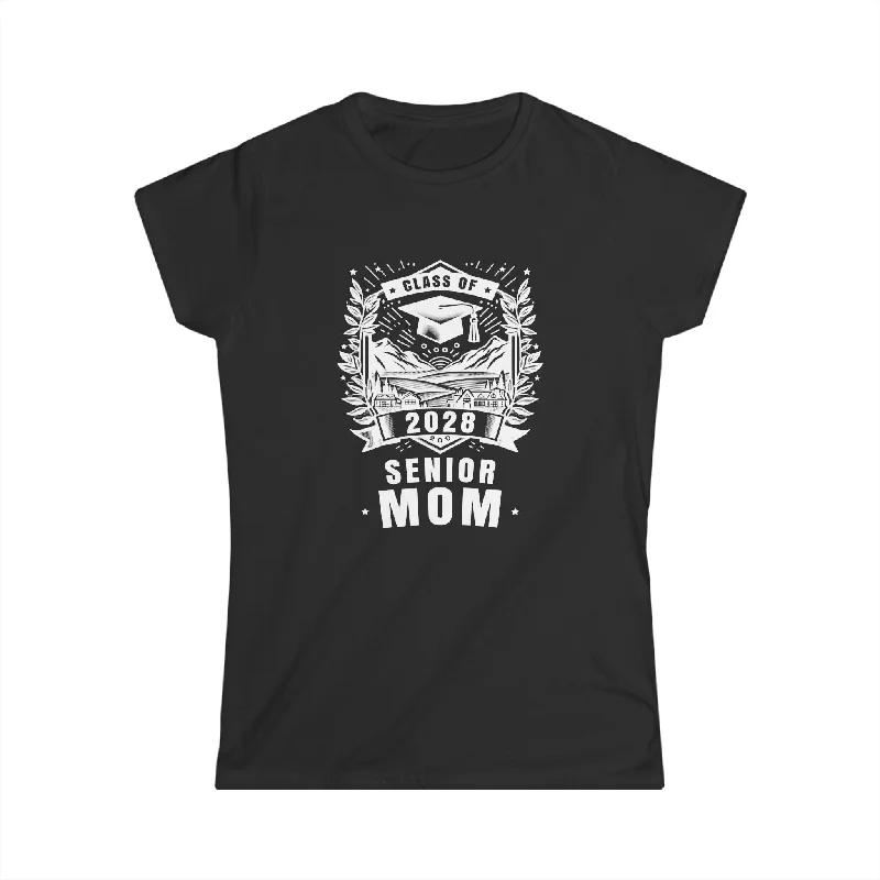 Senior Mom 28 Class of 2028 Back to School Graduation 2028 Womens T Shirts Collared T-Shirt Boat Neck A-Line Senior Mom 28 Class of 2028 Back to School Graduation 2028 Womens T Shirts Collared T-Shirt Boat Neck A-Line