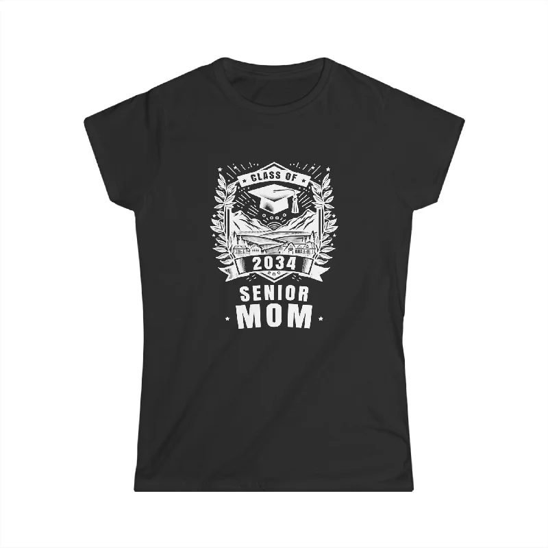 Senior Mom 34 Class of 2034 Back to School Graduation 2034 Womens T Shirt Modern Contemporary Chic Senior Mom 34 Class of 2034 Back to School Graduation 2034 Womens T Shirt Modern Contemporary Chic