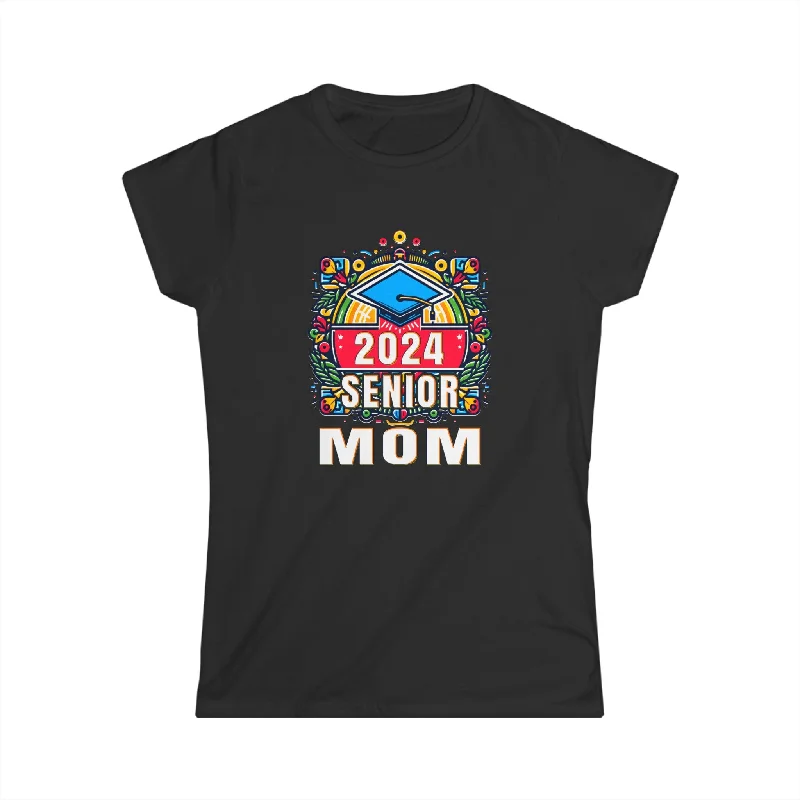 Senior Mom Class of 2024 Senior Year Proud Mom Senior 2024 Womens T Shirts Collared T-Shirt Boat Neck A-Line Senior Mom Class of 2024 Senior Year Proud Mom Senior 2024 Womens T Shirts Collared T-Shirt Boat Neck A-Line
